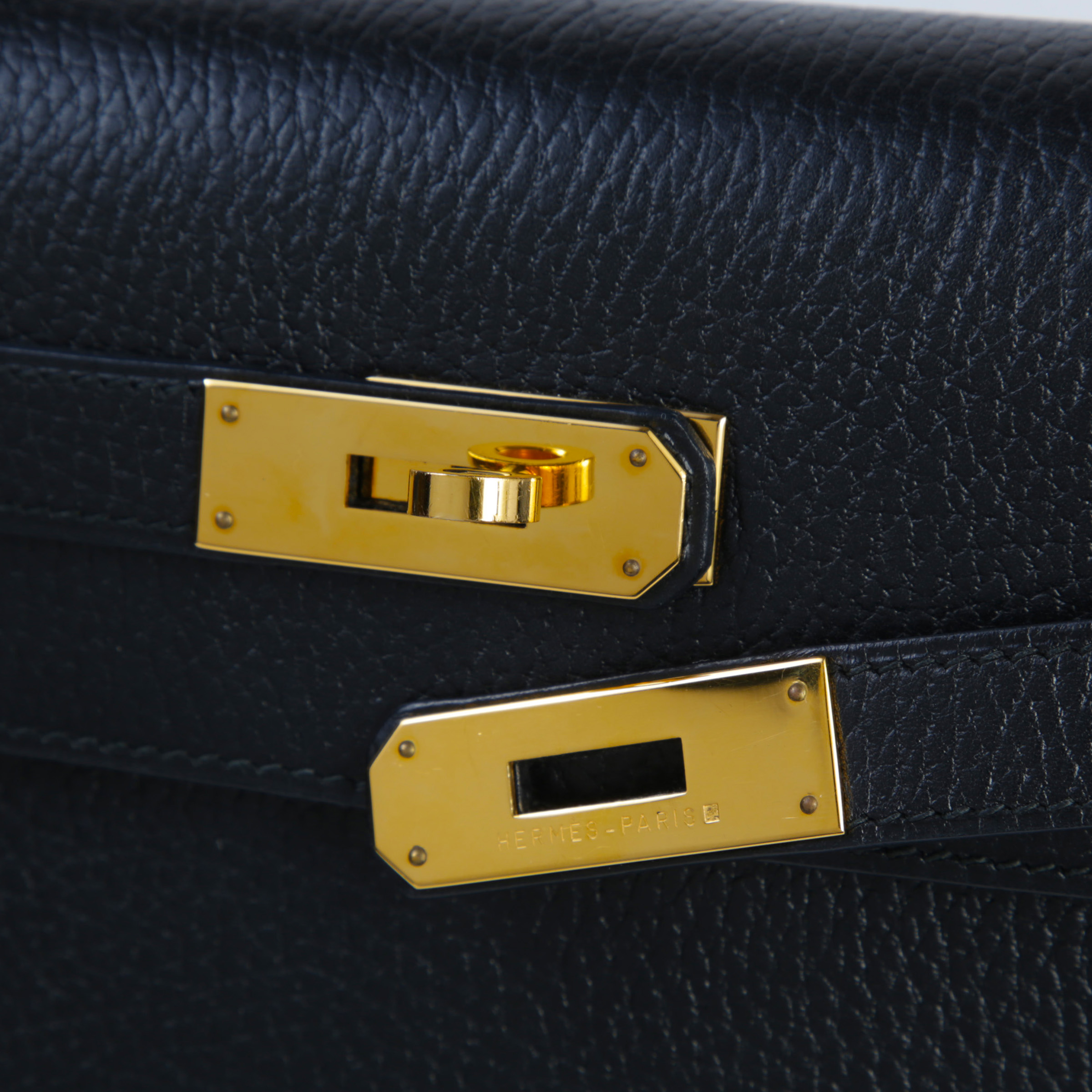A美品HERMÈS 愛馬仕Kelly 32 外縫89 黑色Noir (Black) Ardennes