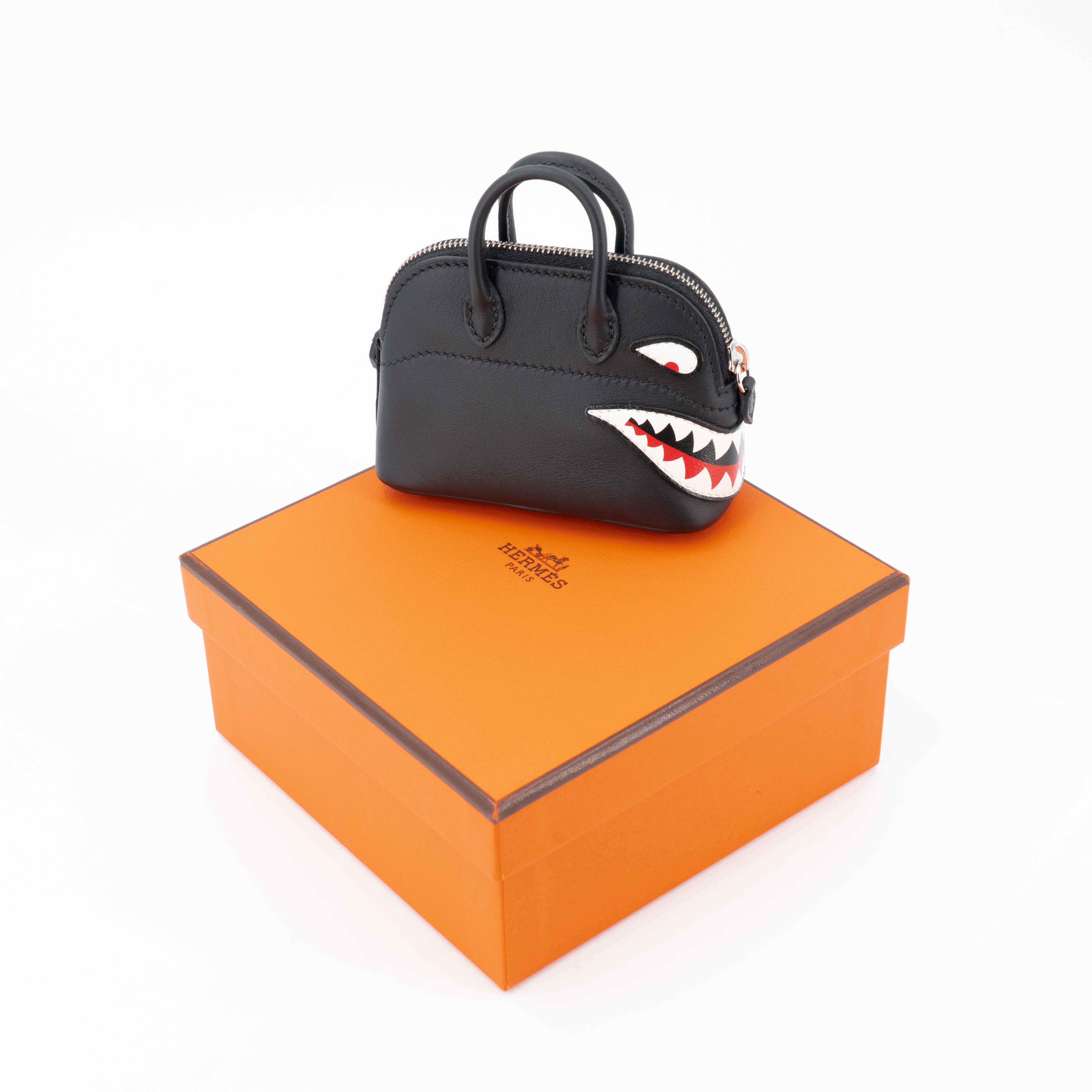 ランク N 新品 HERMÈS エルメス ボリード シャーク チャーム ブラック