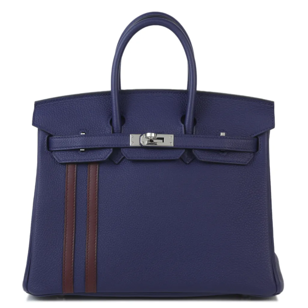 Birkin 25 Officier M3 水墨蓝 Bleu Encre 57 波尔多酒红色 Bordeaux
