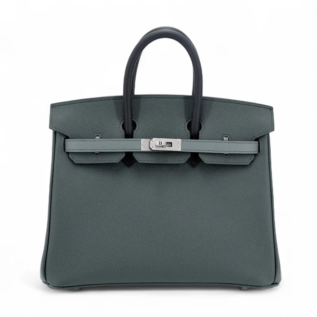 Birkin 25 Vert Mangrove (Q0) Vert Amande (63) Noir (89)