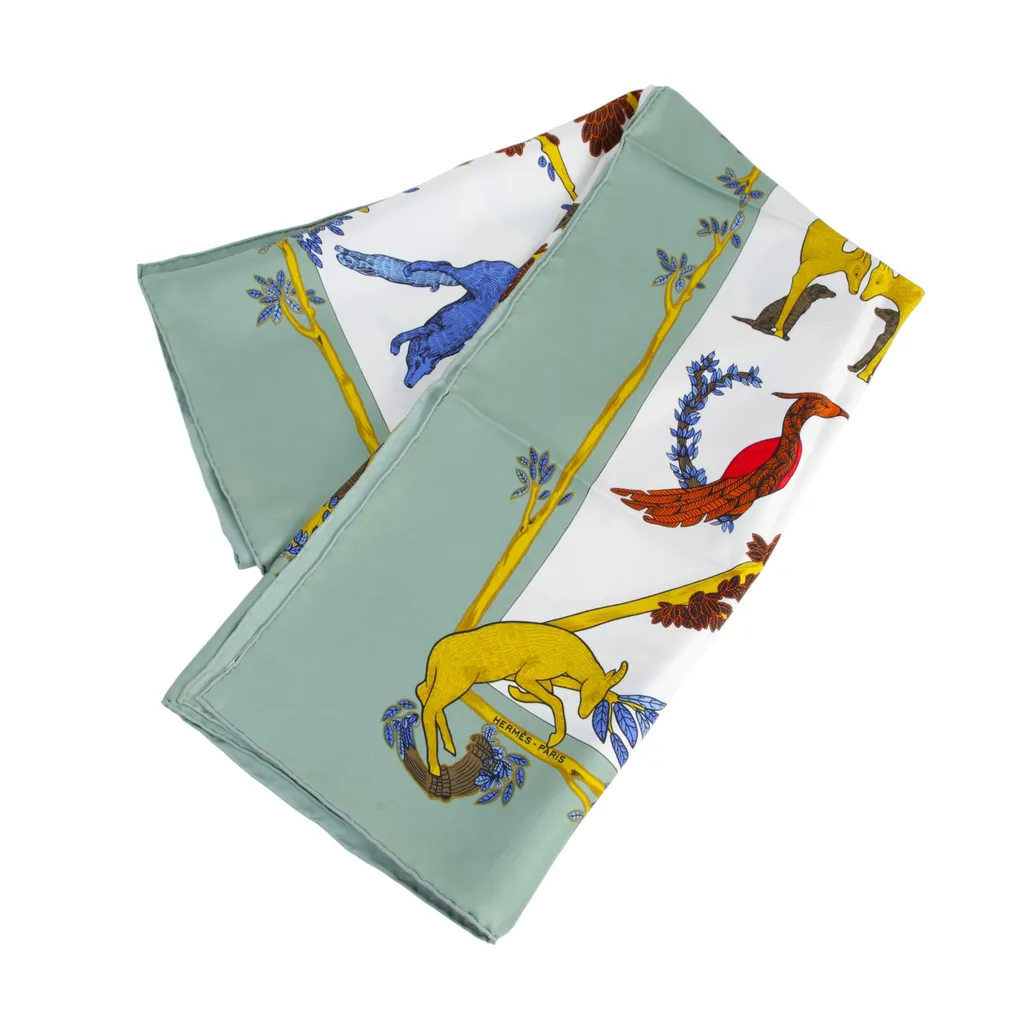 Carre 90 ANIMAL ALPHABET scarf Multi-color Green