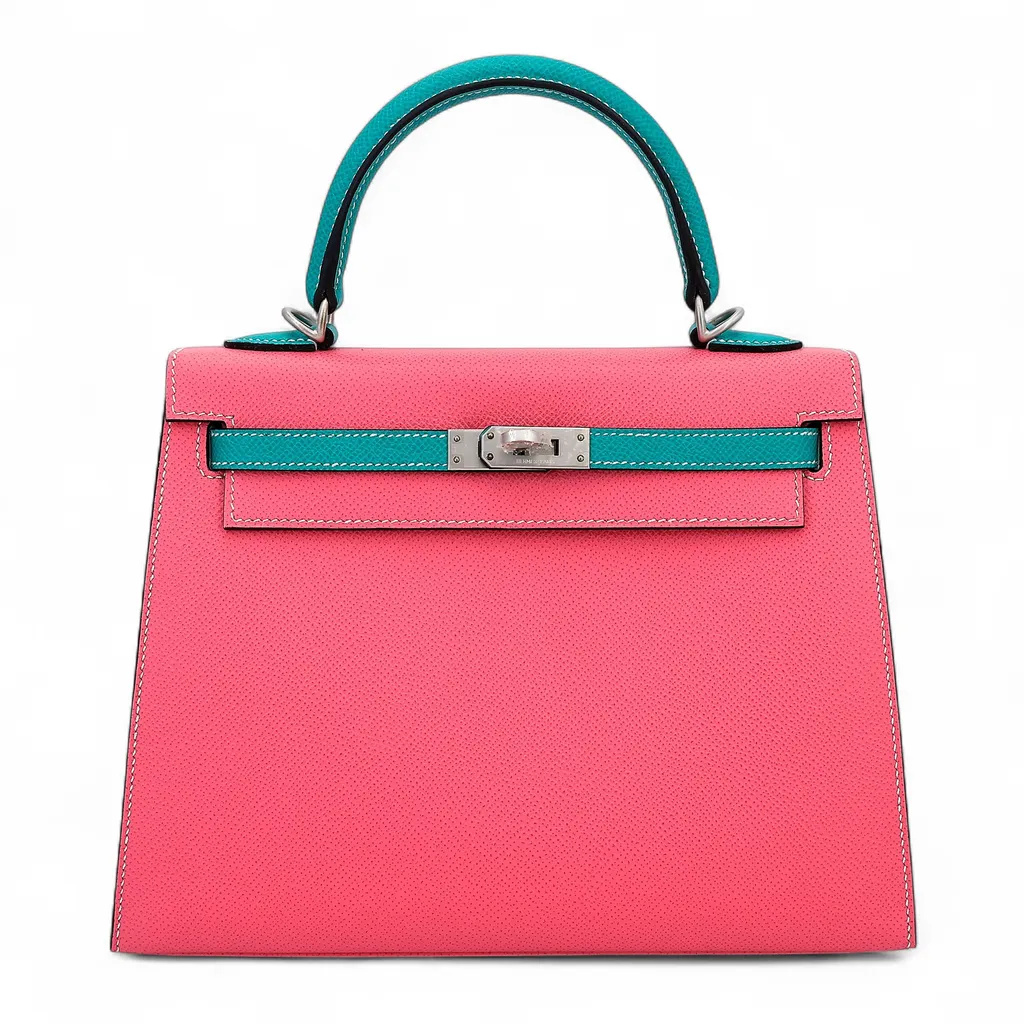 Kelly 25  Sellier HSS Rose Azalee (8W) Bleu Paon (7F)