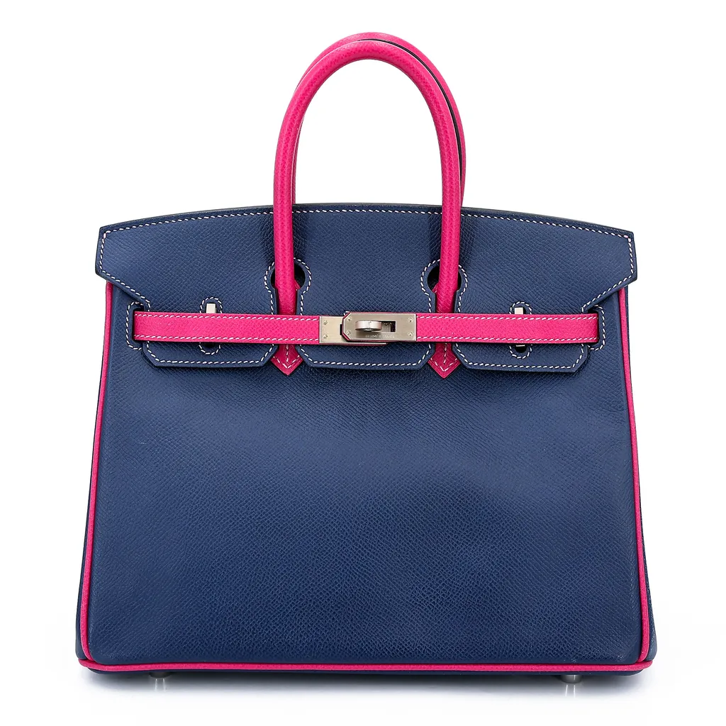 Birkin 25 HSS Bleu de Prusse (7P) Rose Tyrien (E5)