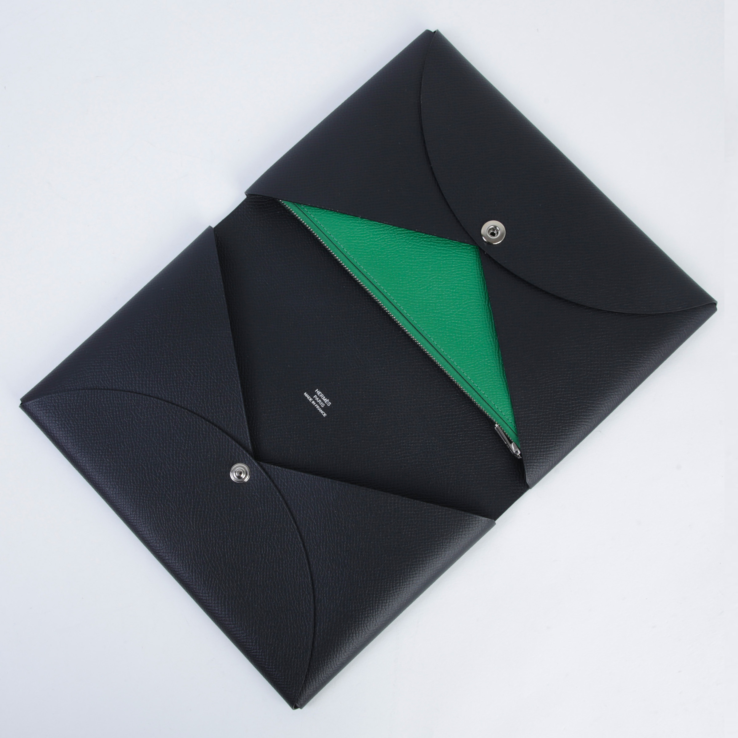 Pochette Calvi MM Noir (89) Bamboo (1K) - GINZA XIAOMA | Hermès