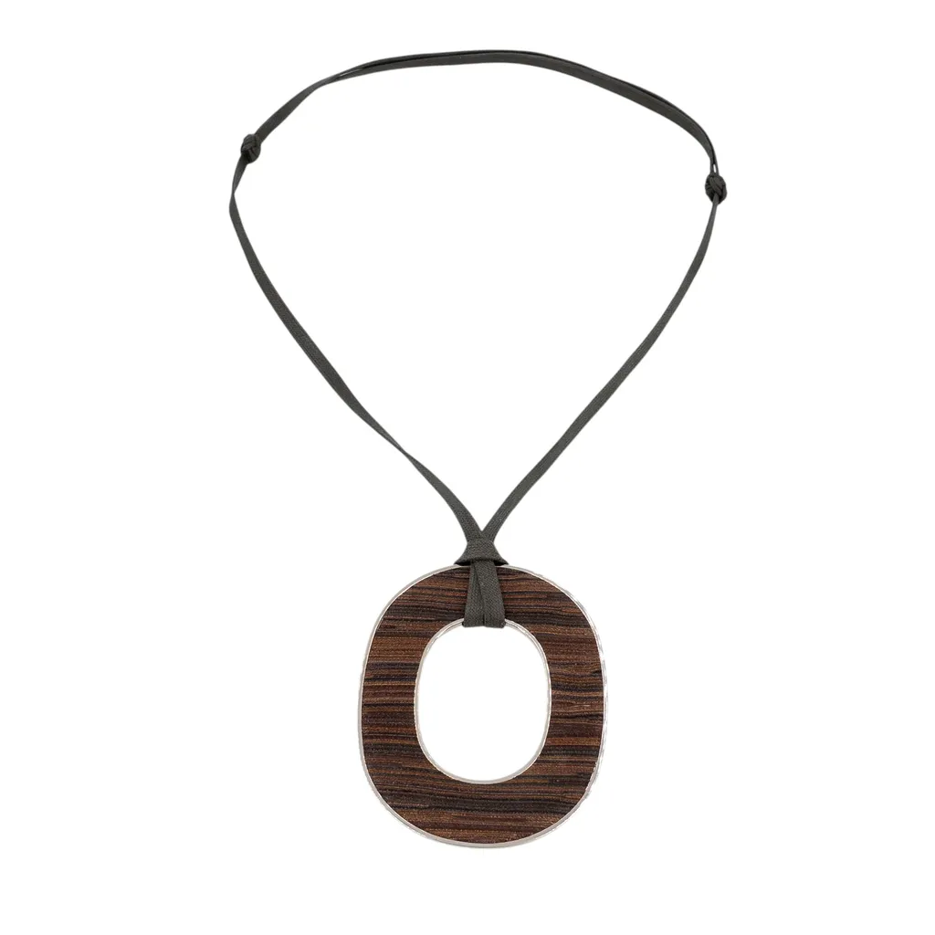 Necklace Isthme Horn Brown