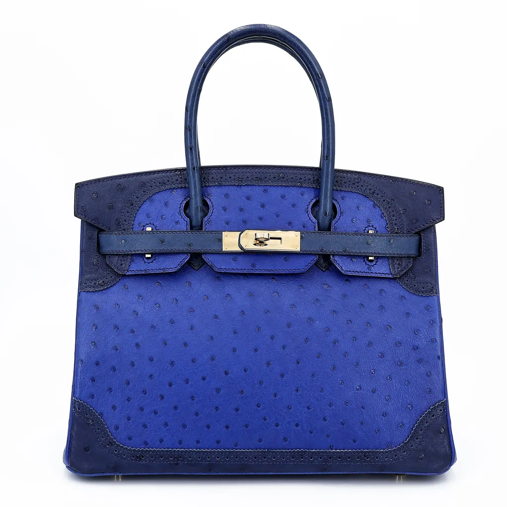 Birkin Ghillies 30 77 鸢尾蓝 Bleu Iris 73 宝石蓝 Bleu Saphir