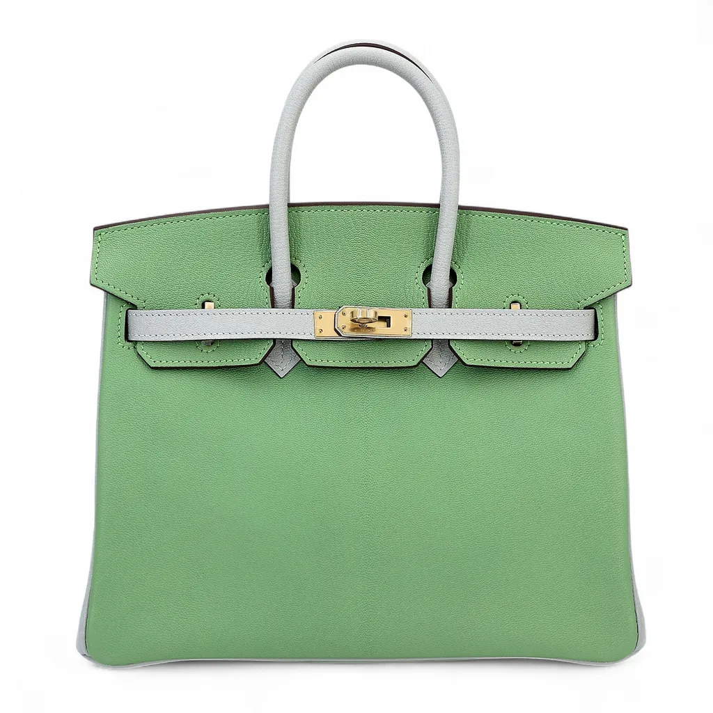 Birkin 25 HSS Vert Criquet (3I) Gris Perle (80)