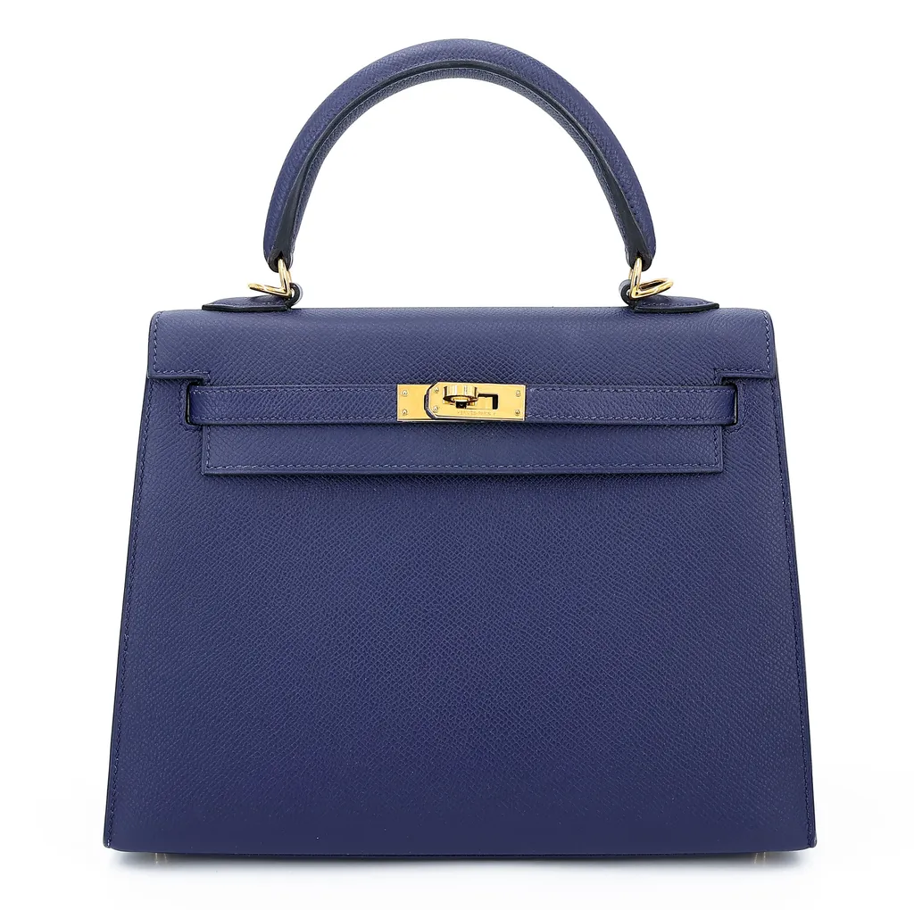 Kelly 25 Sellier Bleu Saphir (73)