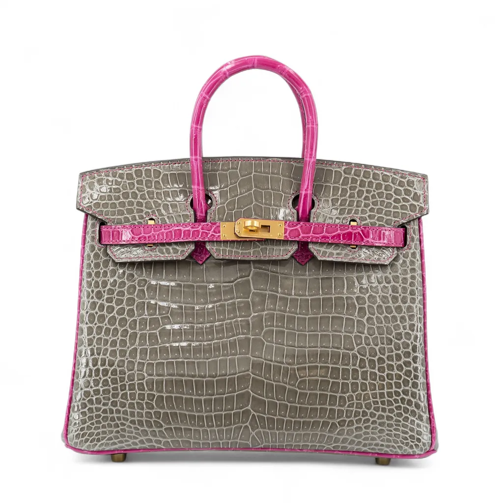 Birkin 25 HSS Gris Tourterelle (81) Rose Scheherazade (J5)