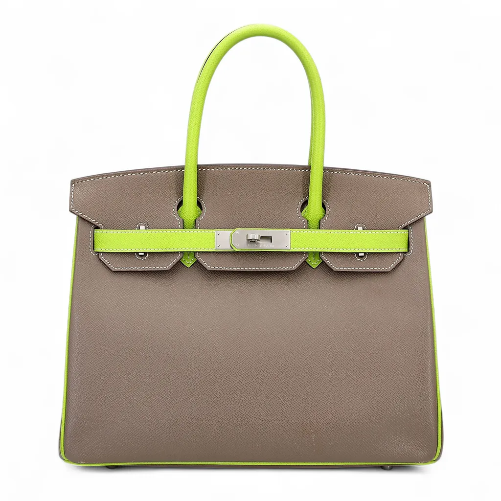 Birkin 30 HSS  Etoupe (18) Kiwi (6R)