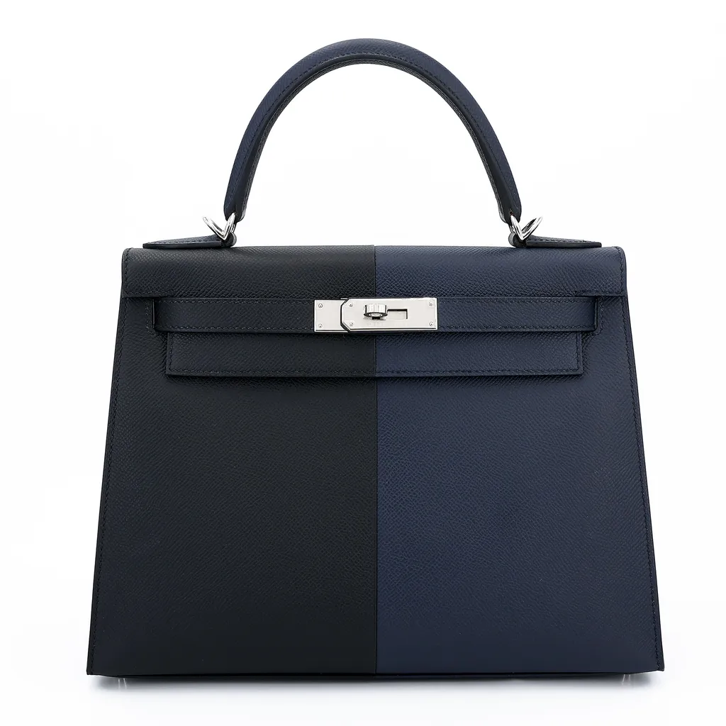 Kelly 28 Sellier Casaque Bleu Indigo (76) Noir (89) Bleu Frida (0F)