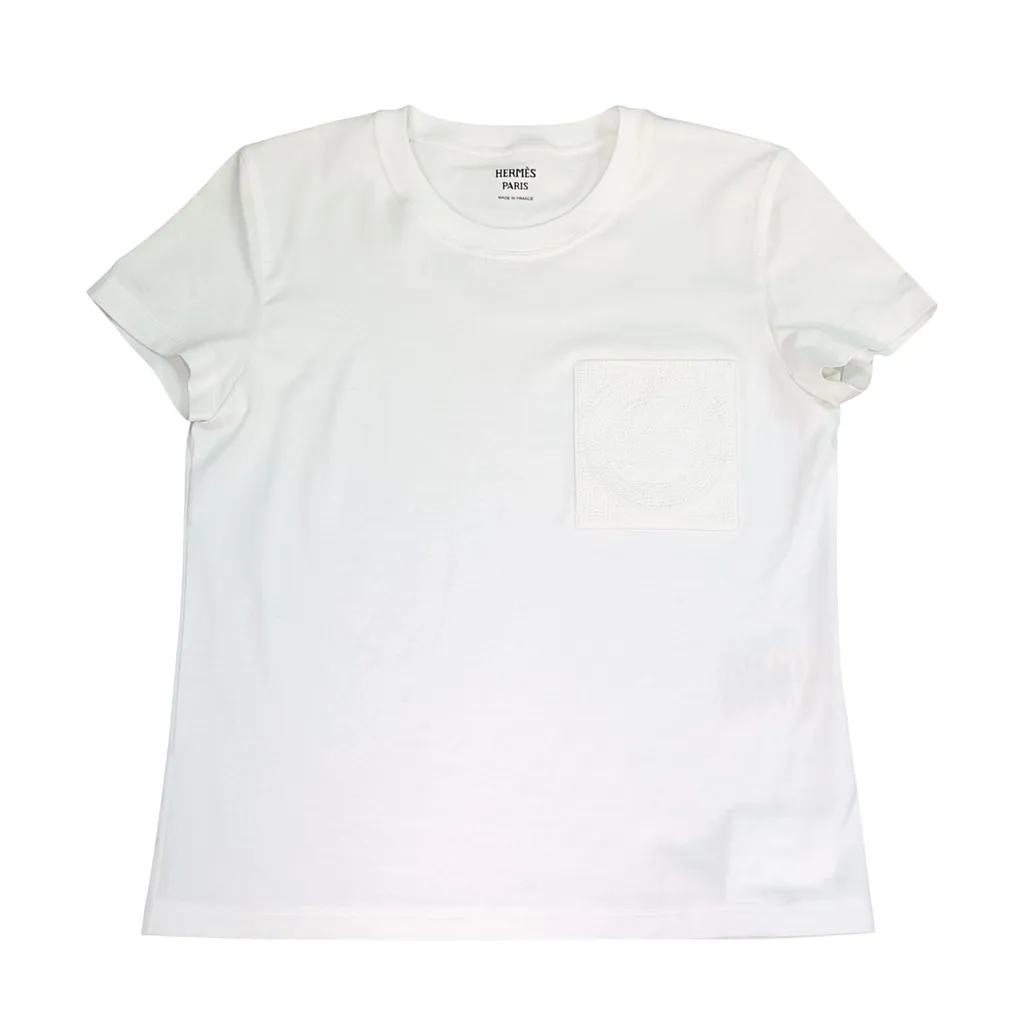 Embroidered pocket t-shirt White