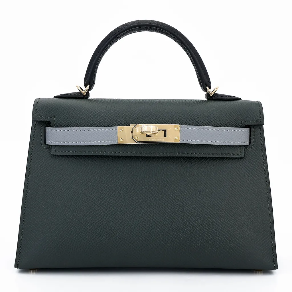 Mini Kelly II Vert Mangrove (Q0) Gris Pantin (P0) Noir (89)