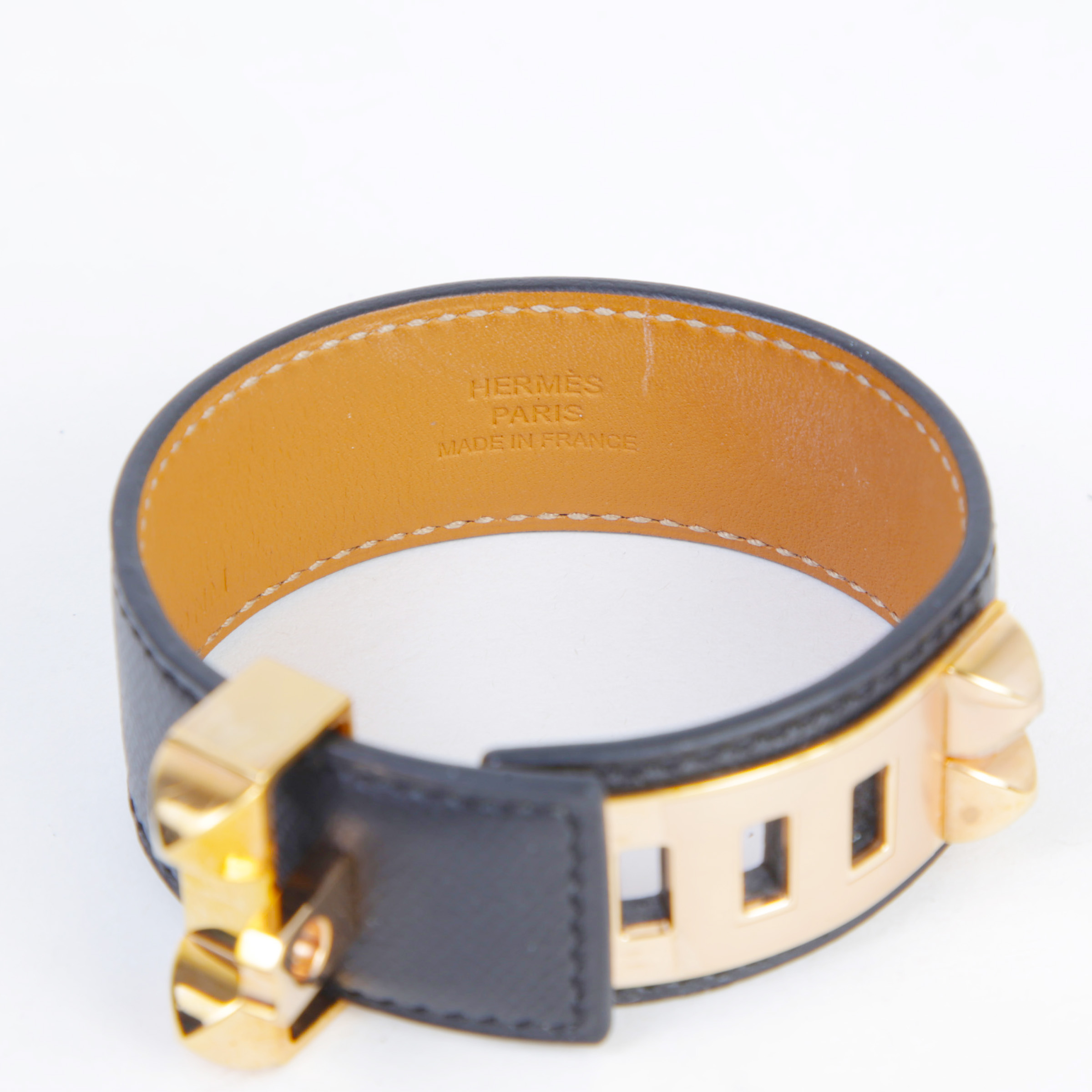 HERMES コリエドシアン　ブラック×ゴールド HERMES エルメス コリエドシアン ブレスレット バングル ボックス