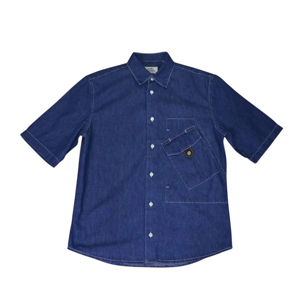 Short-sleeve sporty fit shirt Blue