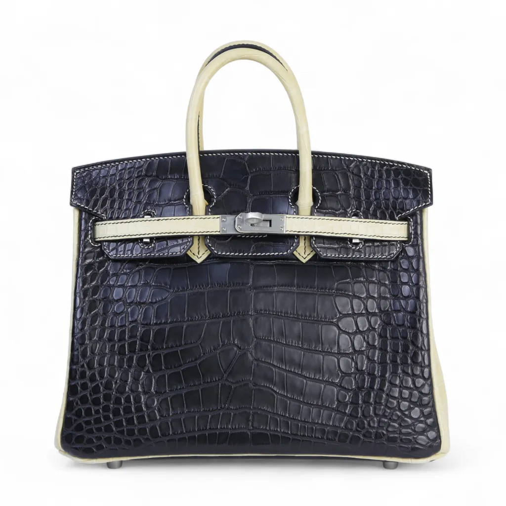 Birkin 25 Noir (89) Vanille (Y1)