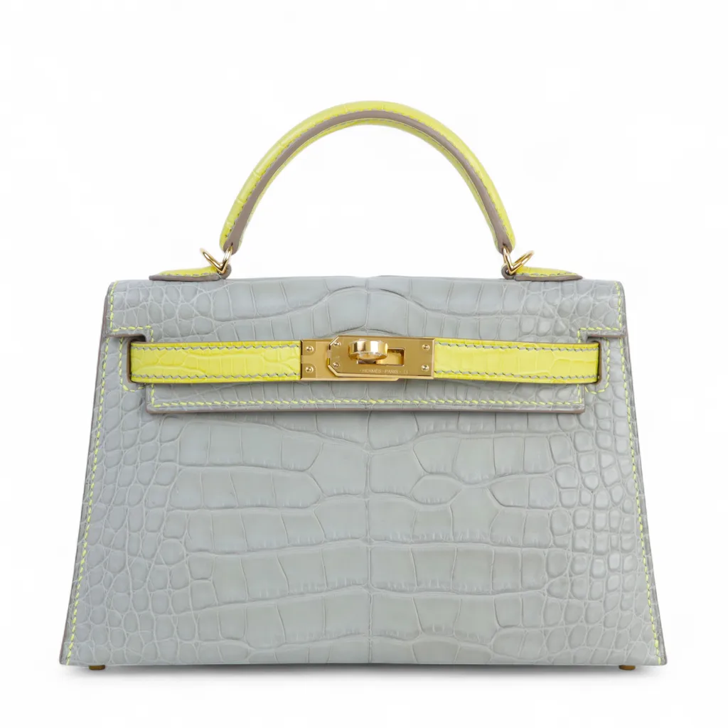 Mini Kelly II Gris Perle (80) Lime (9R)