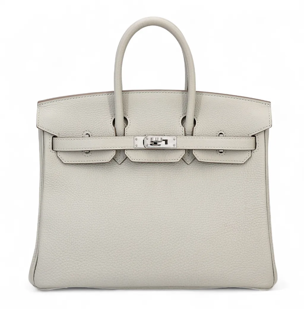 Birkin 25 Verso Gris Perle (80) Craie (10)