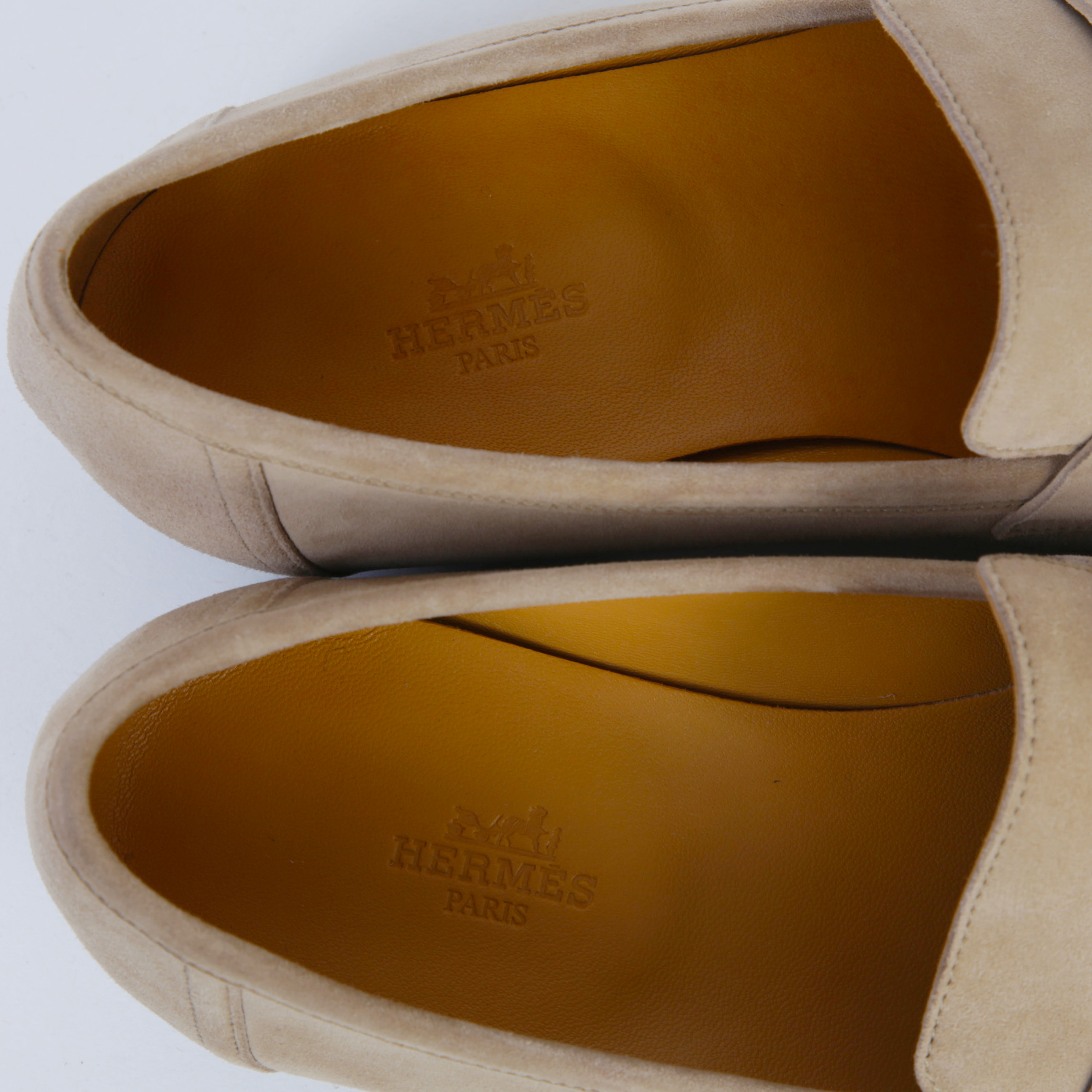 ランク NS 未使用品 HERMÈS エルメス モカシン パリ ベージュ スエード
