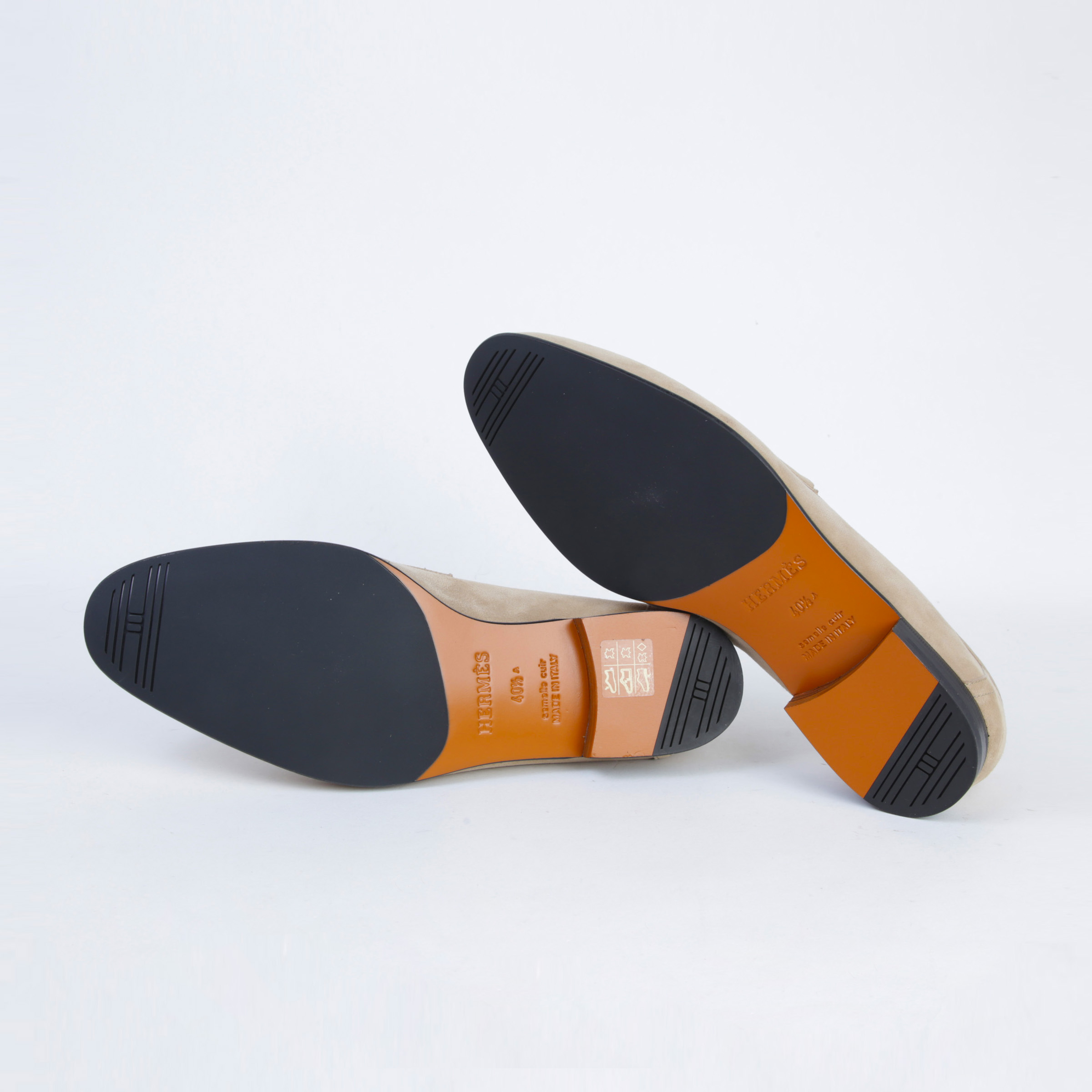 ランク NS 未使用品 HERMÈS エルメス モカシン パリ ベージュ スエード