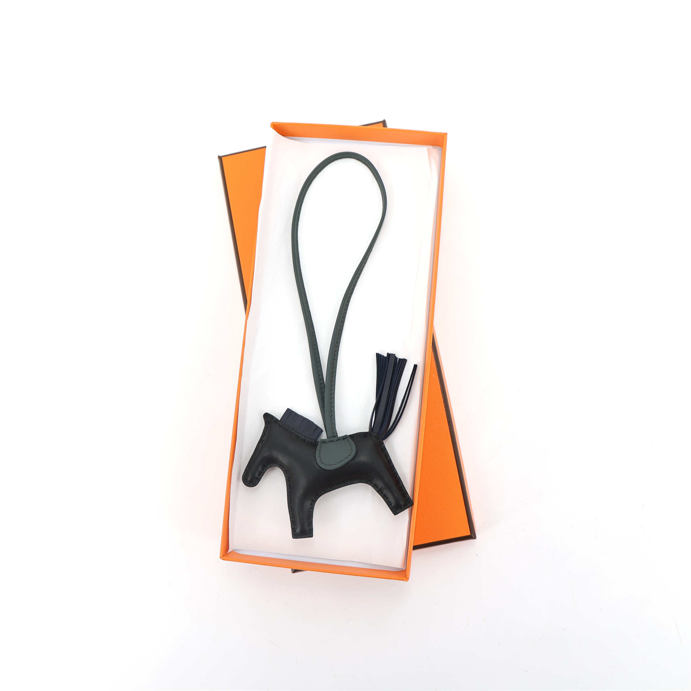 Brand New ( Rank N ) HERMÈS Rodeo PM Noir (89) Vert Mangrove (Q0