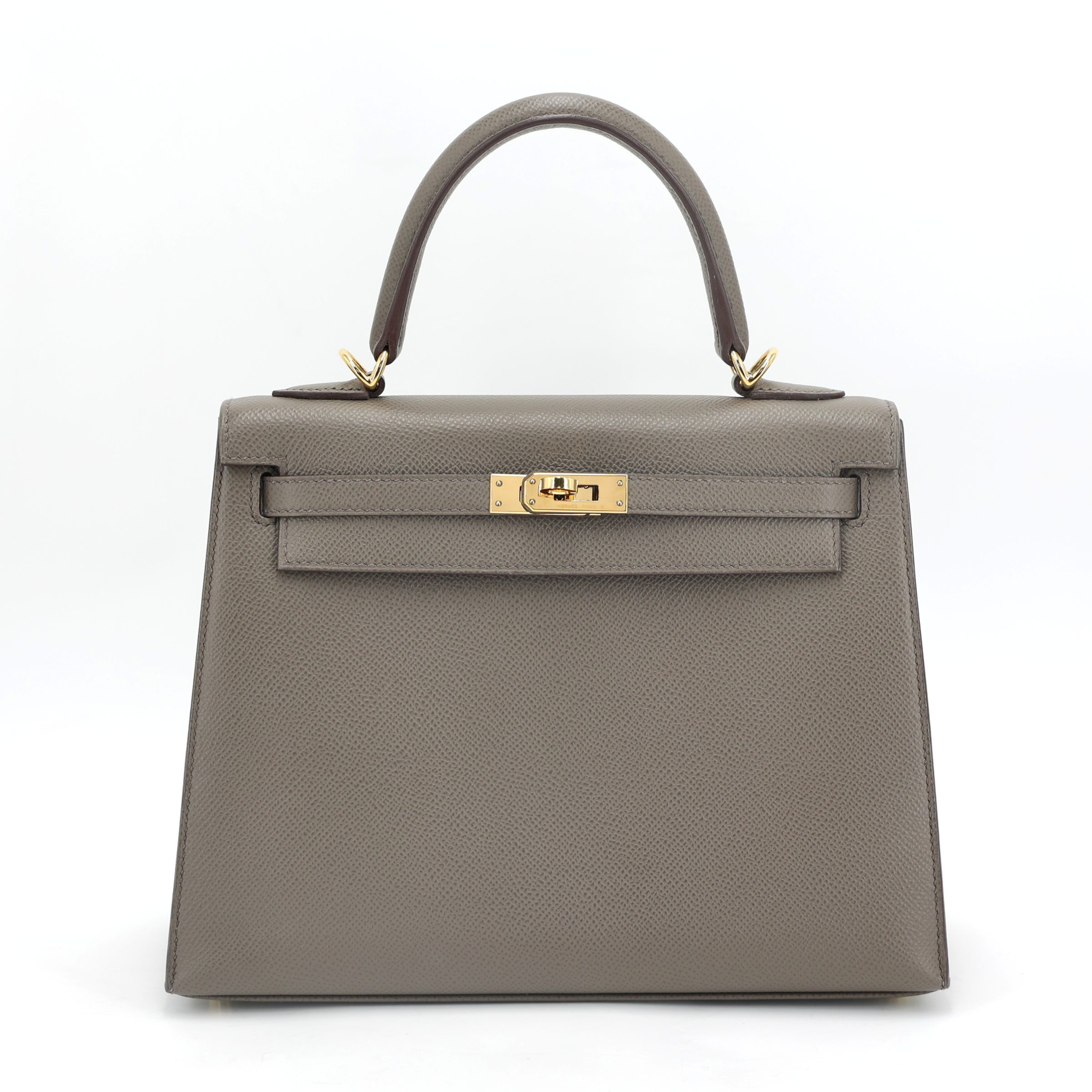 希少　エルメス　ツイリー　ケリー柄　グレー　エタン　グリス　エトゥープ ランク A HERMÈS エルメス ケリー25 セリエ エタン (8F) エプソン