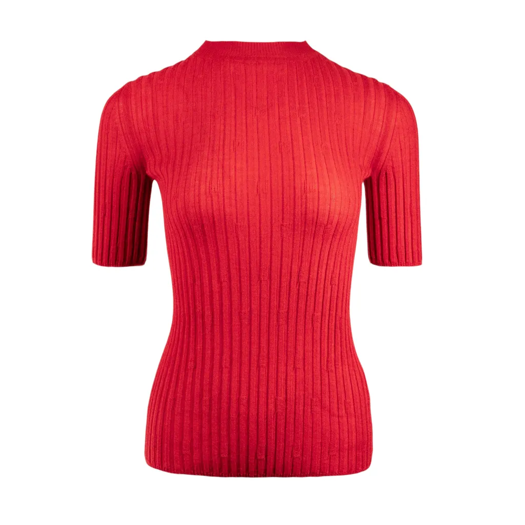 Women's Knit Short-Sleeve Top Red