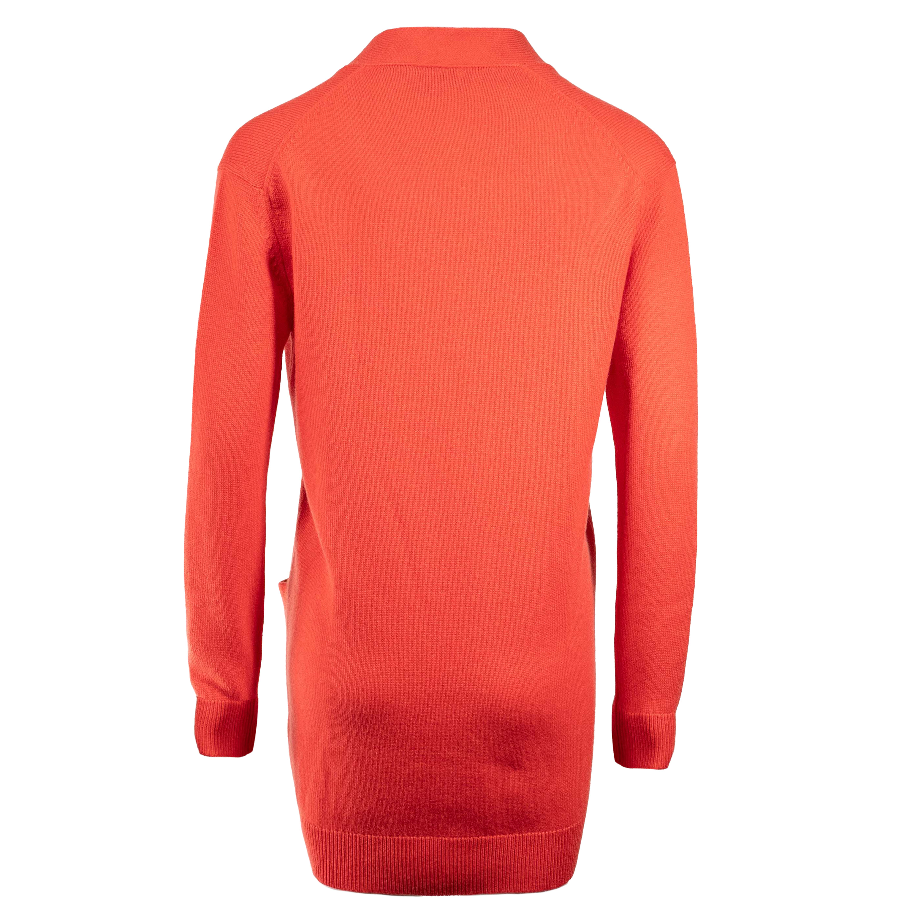 Unused ( Rank NS ) HERMÈS V-neck knit cardigan Orange Cashmere