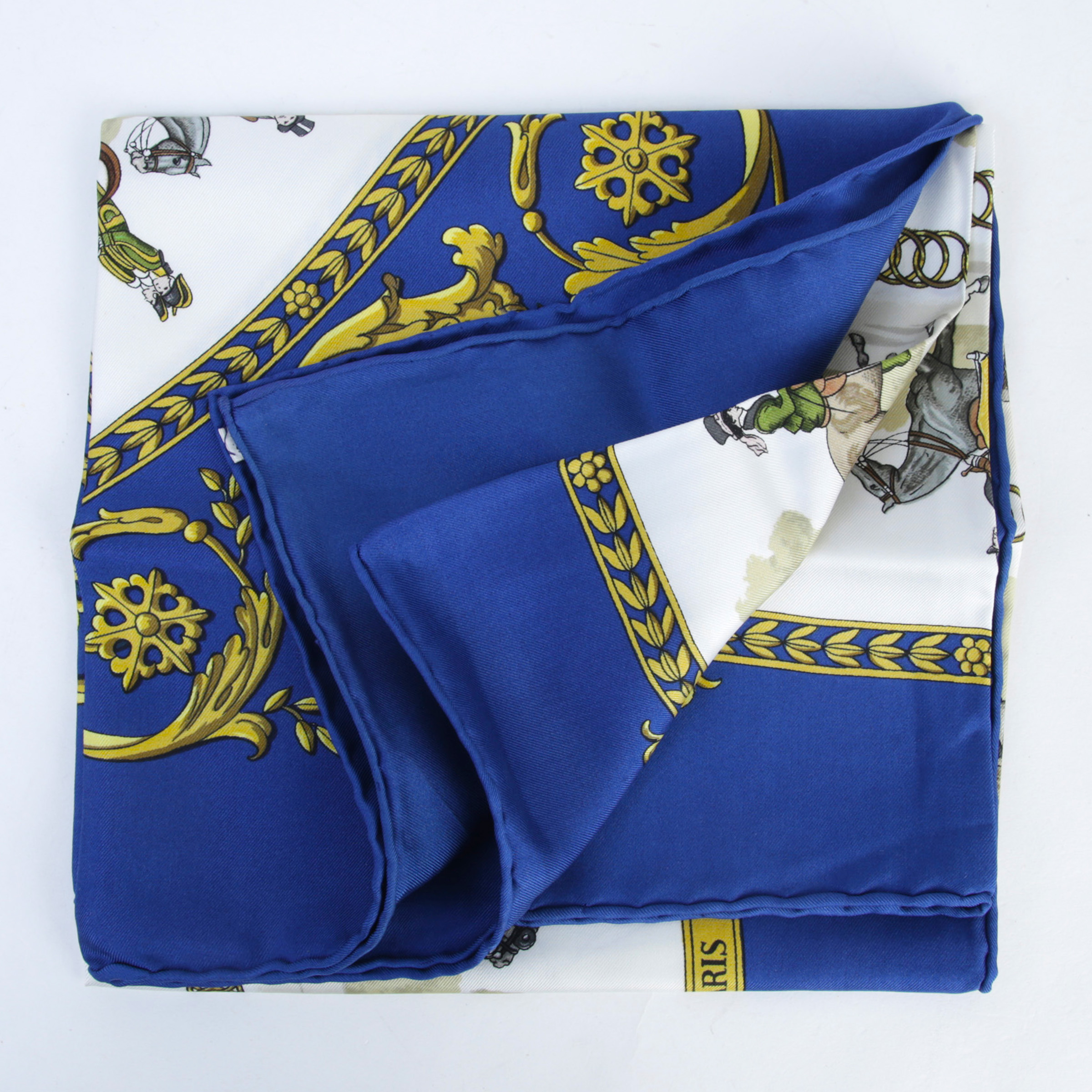 ランク AB HERMÈS エルメス カレ90 ロンシャンへの散歩 マルチカラー