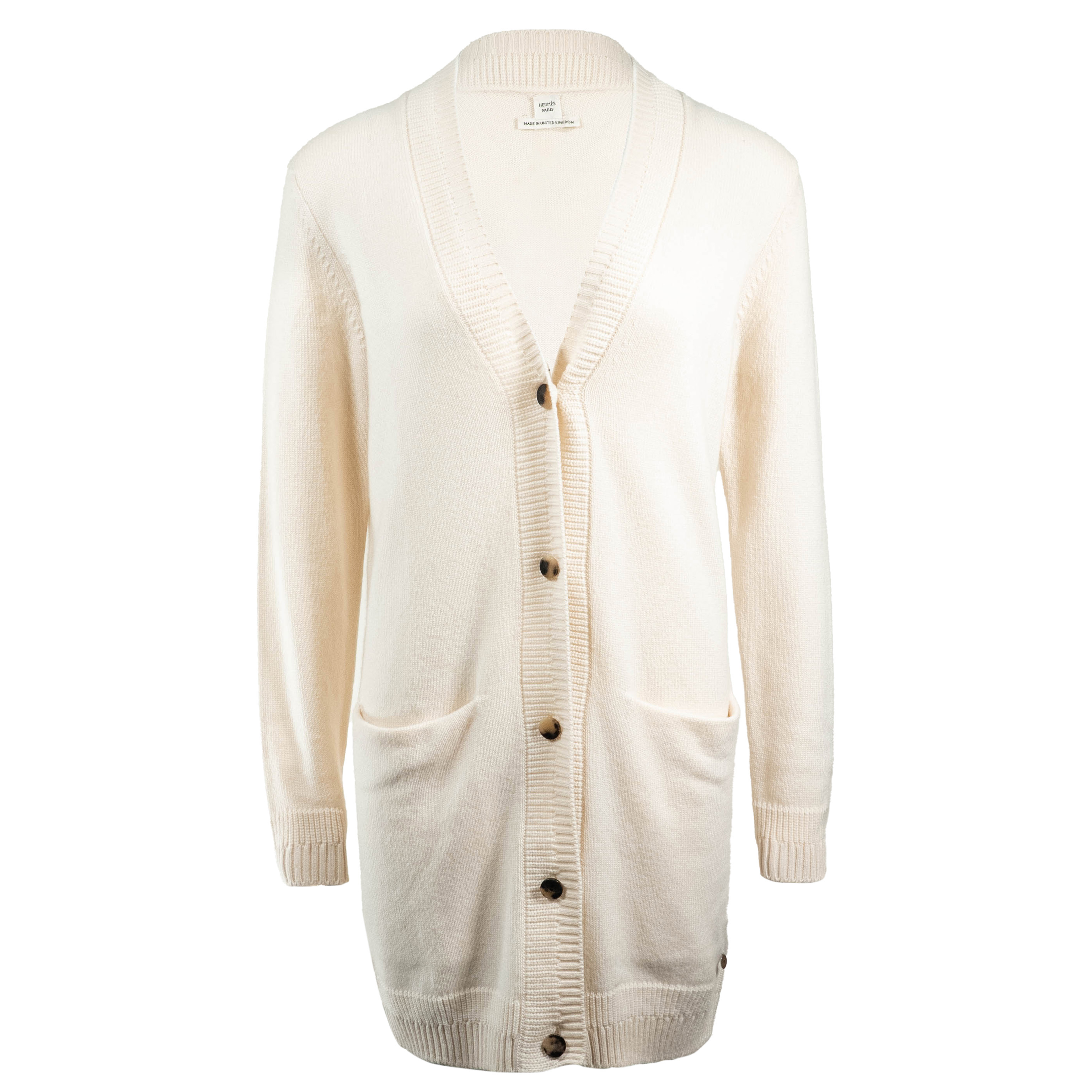 ランク NS 未使用品 HERMÈS エルメス カーディガン ホワイト ホワイト