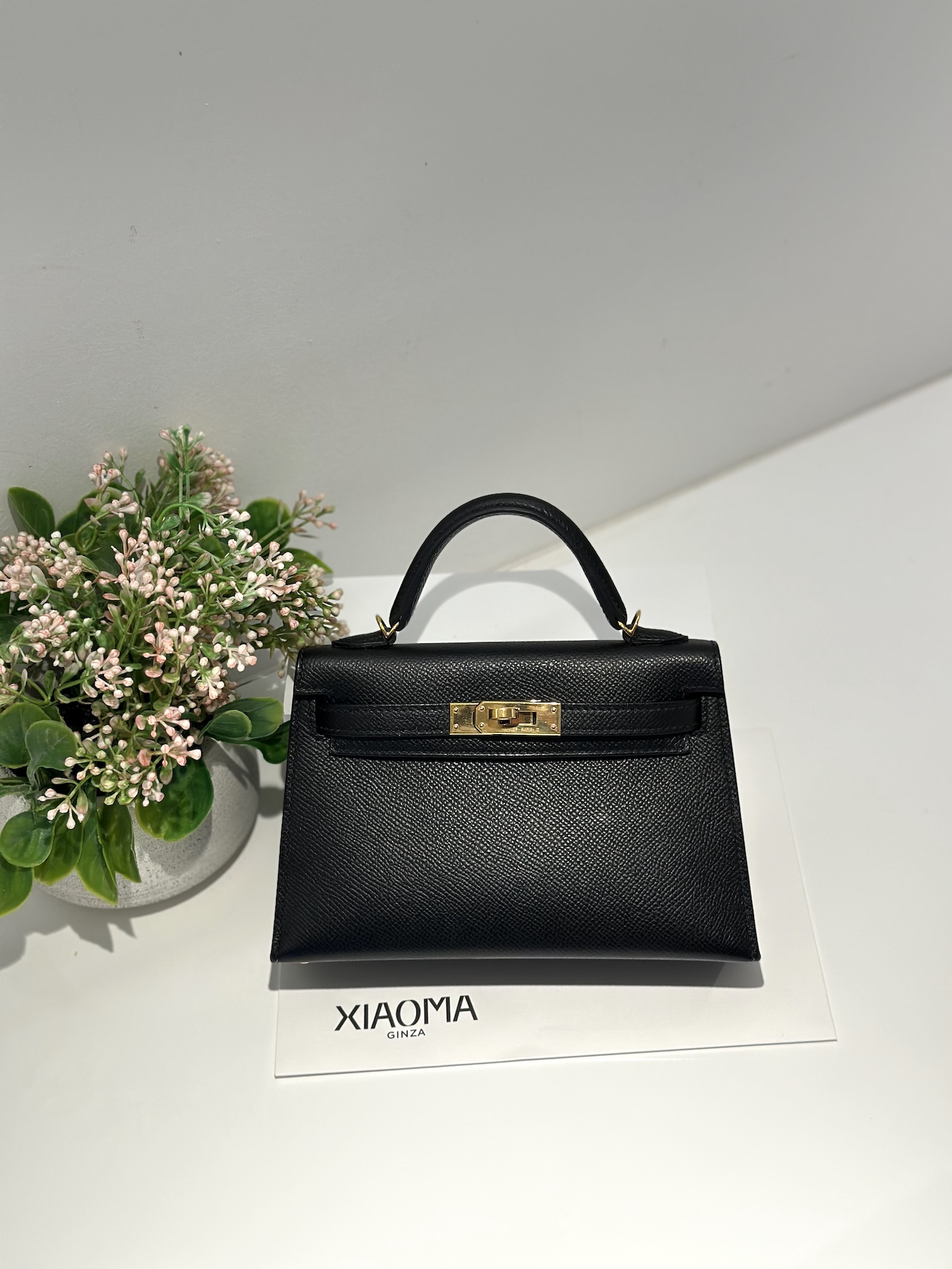 ランク AB HERMÈS エルメス ミニケリー2 ブラック (89) エプソン