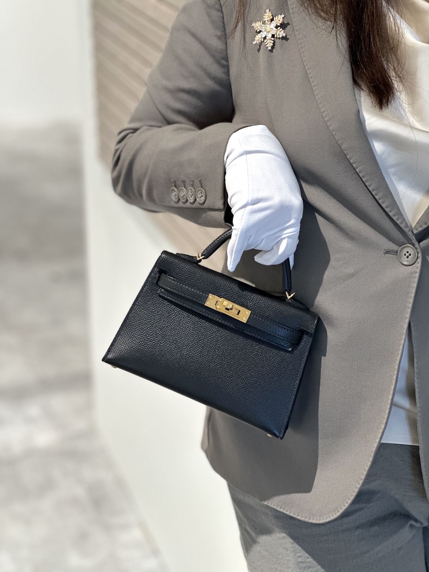 ランク AB HERMÈS エルメス ミニケリー2 ブラック (89) エプソン