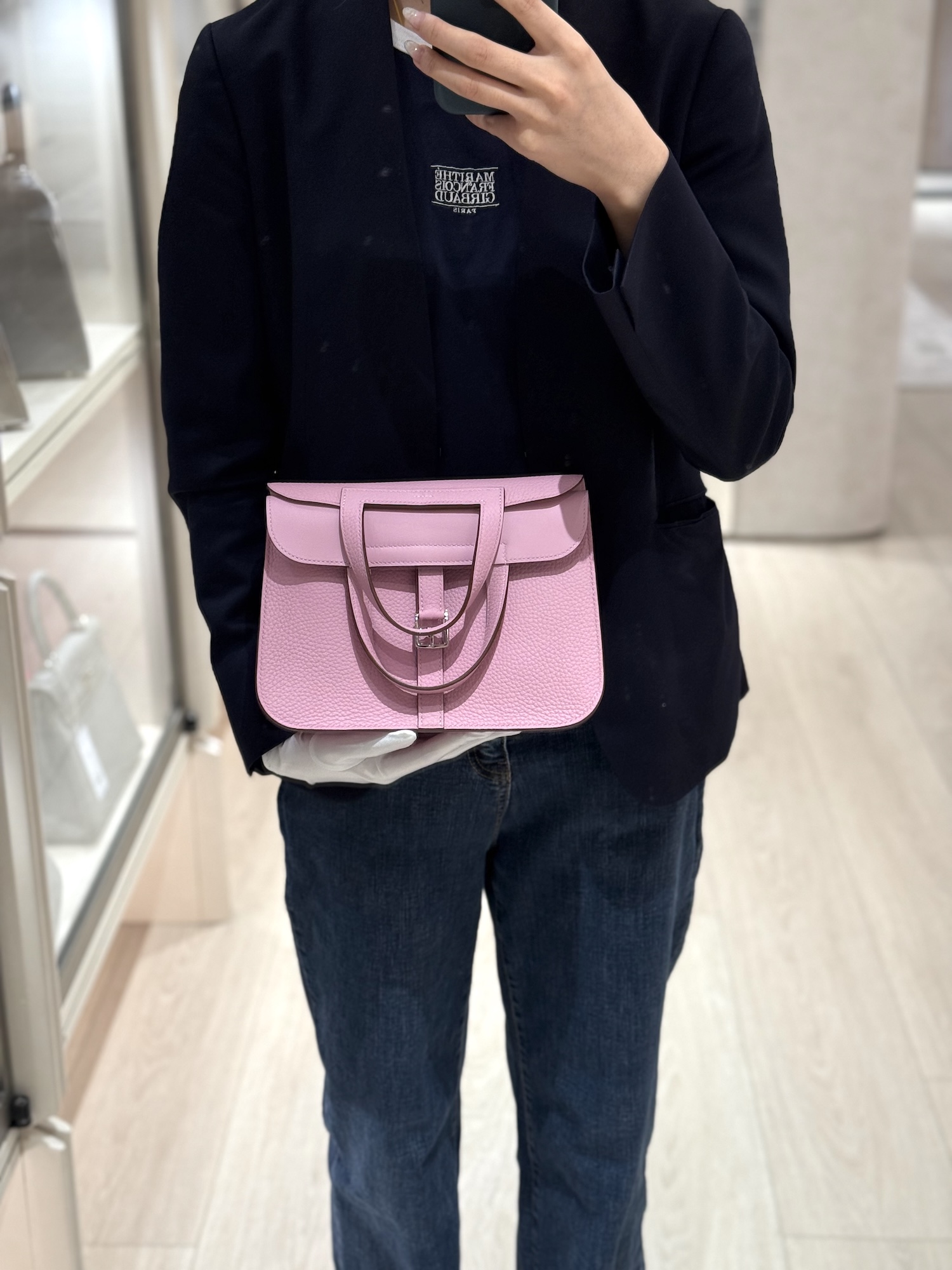 Unused ( Rank NS ) HERMÈS Halzan 25 Mauve Sylvestre (X9) Clemence