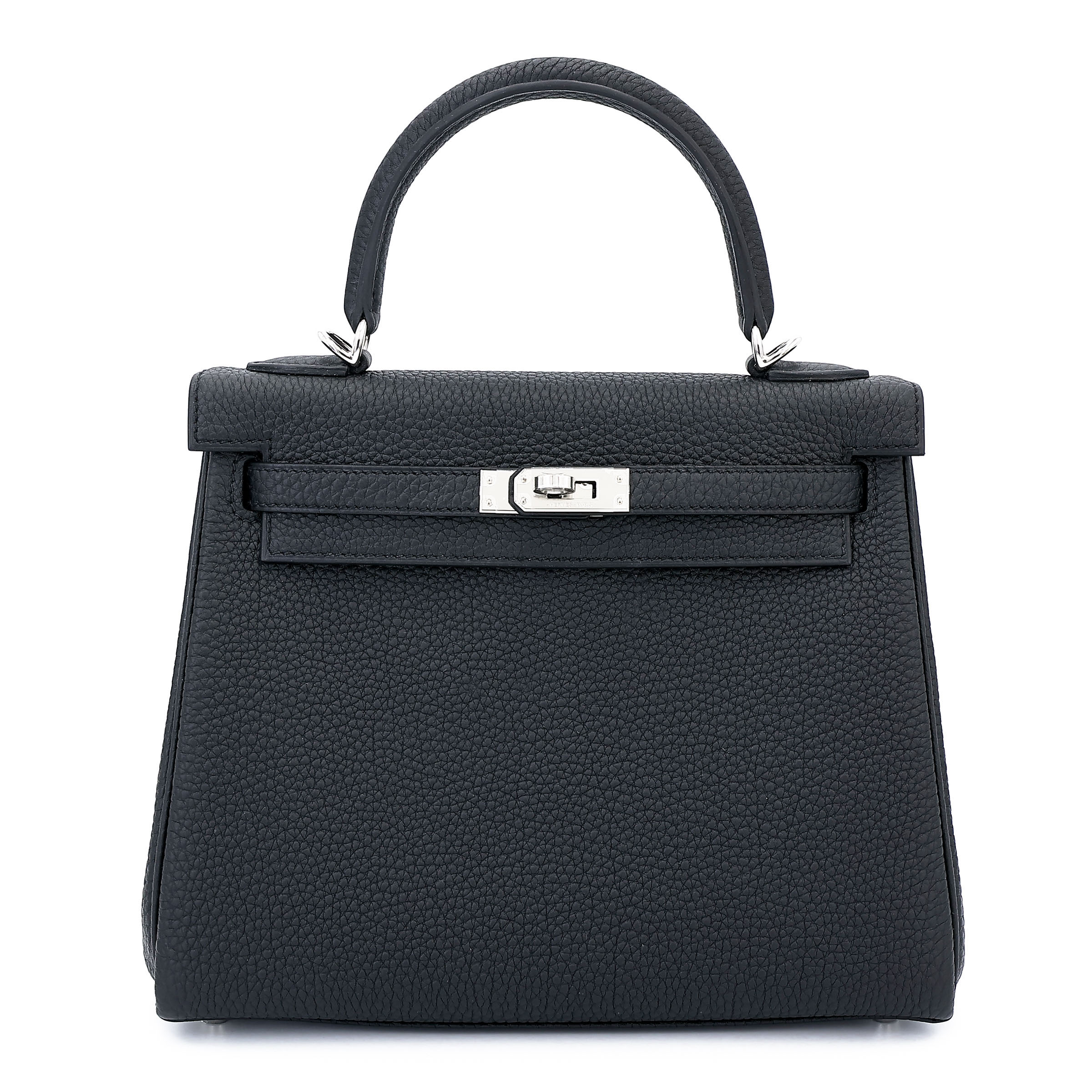 ランク N 新品 HERMÈS エルメス ケリー25 ブラック (89) トゴ シルバー