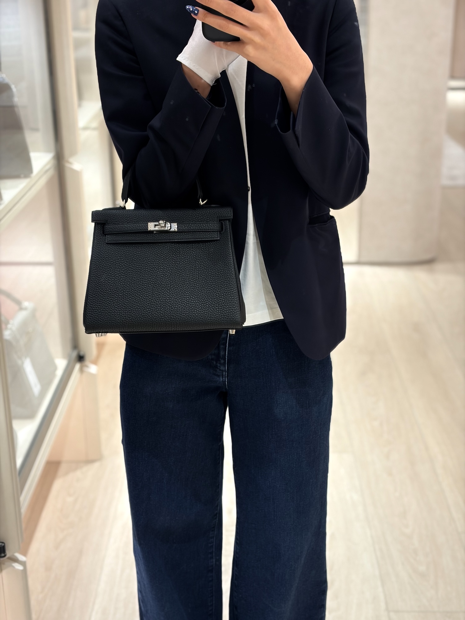 ランク N 新品 HERMÈS エルメス ケリー25 ブラック (89) トゴ シルバー