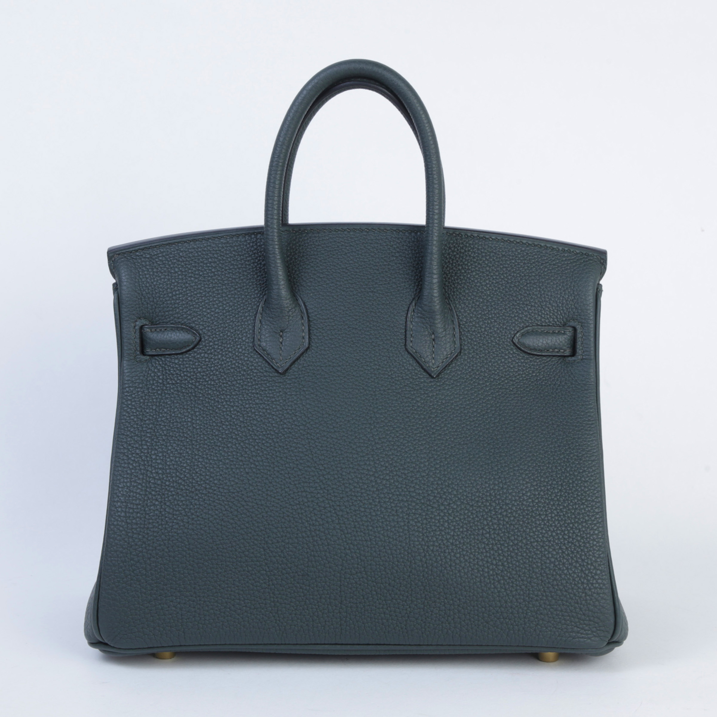 Unused ( Rank NS ) HERMÈS Birkin 25 New Vert Fonce (O4) Togo Gold