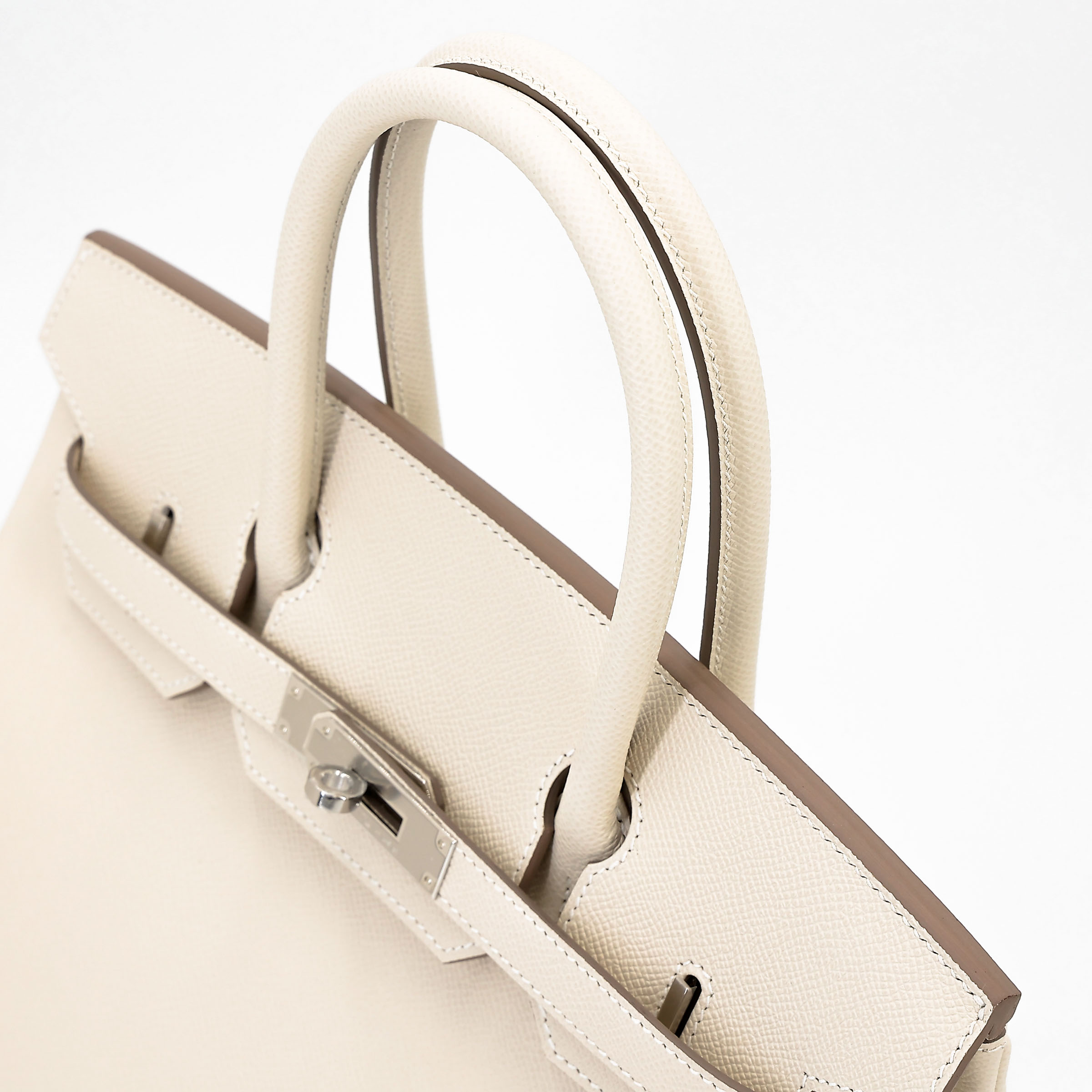 Brand New ( Rank N ) HERMÈS Birkin 30 Craie (10) Epsom Palladium