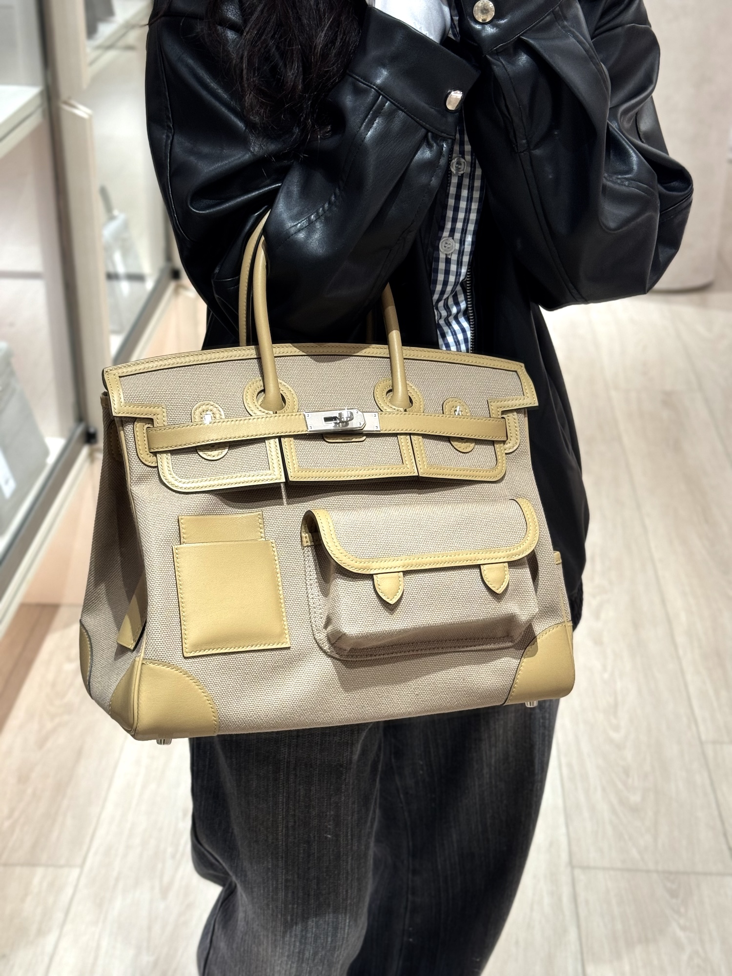バーキン35 カーゴ ベージュマルファ (8Q) プシエール (1C) - GINZA