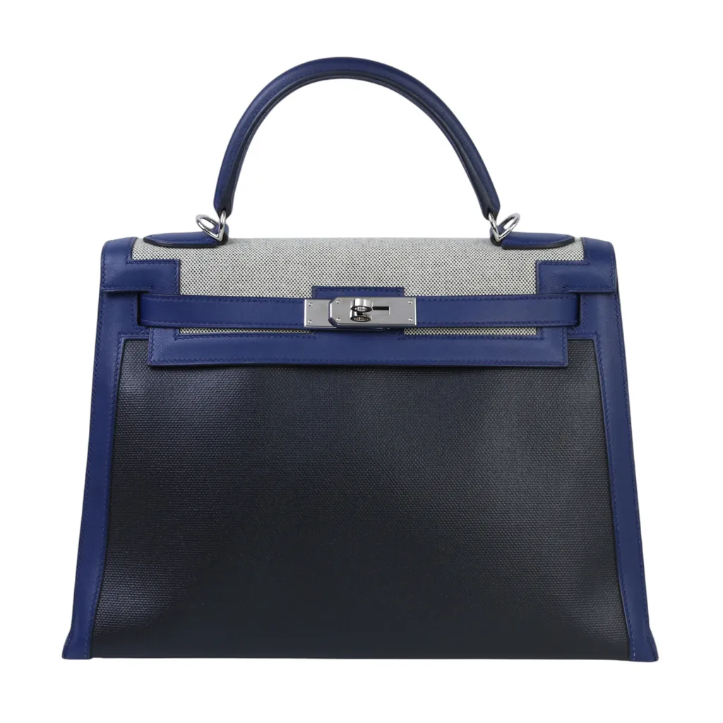 Kelly 32 Sellier Bleu Saphir (73) Black