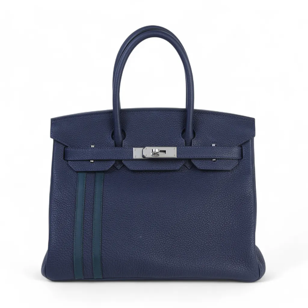 Birkin 30 Officer Bleu Nuit (2Z) Vert Cypress (6O)