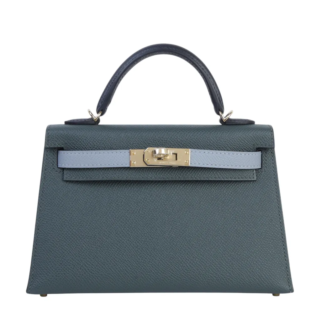 Mini Kelly II Vert Mangrove (Q0) Gris Pantin (P0) Noir (89)