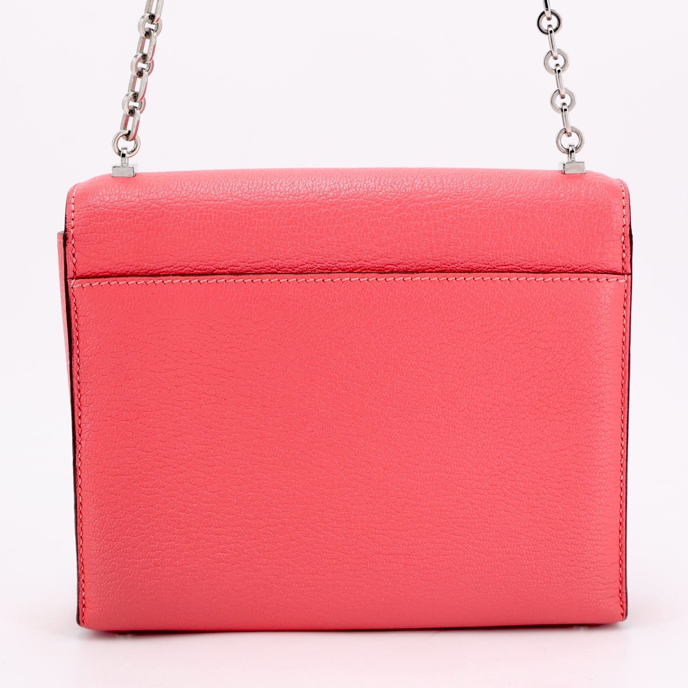 Very Good ( Rank A) HERMÈS Verrou Mini Rose Lipstick (U5) Chevre