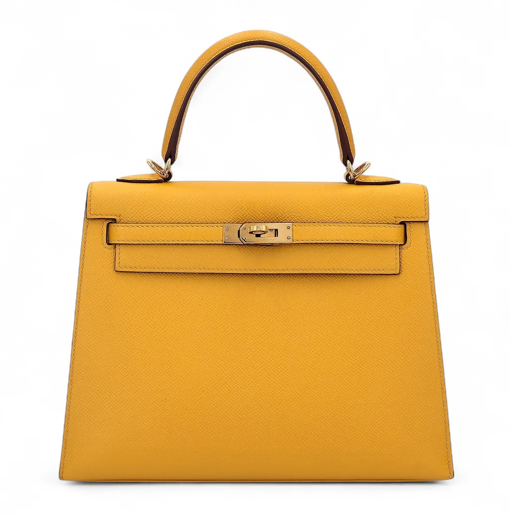 Kelly 25 Sellier Jaune Ambre (9D)