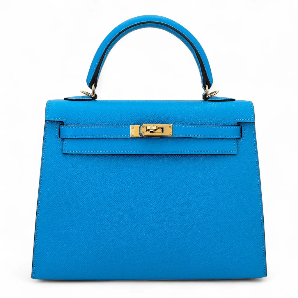 Kelly 25 Sellier Bleu Frida (0F)