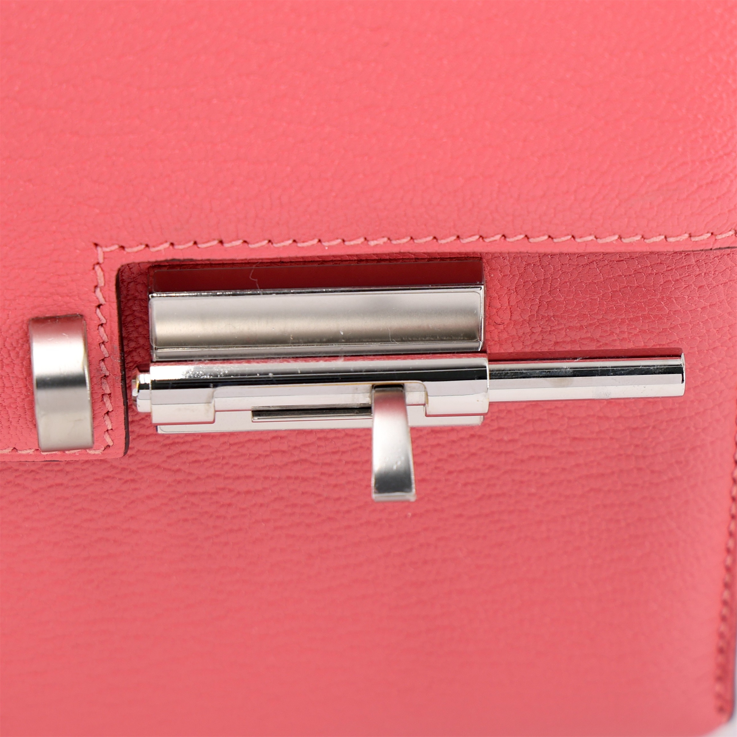 Very Good ( Rank A) HERMÈS Verrou Mini Rose Lipstick (U5) Chevre