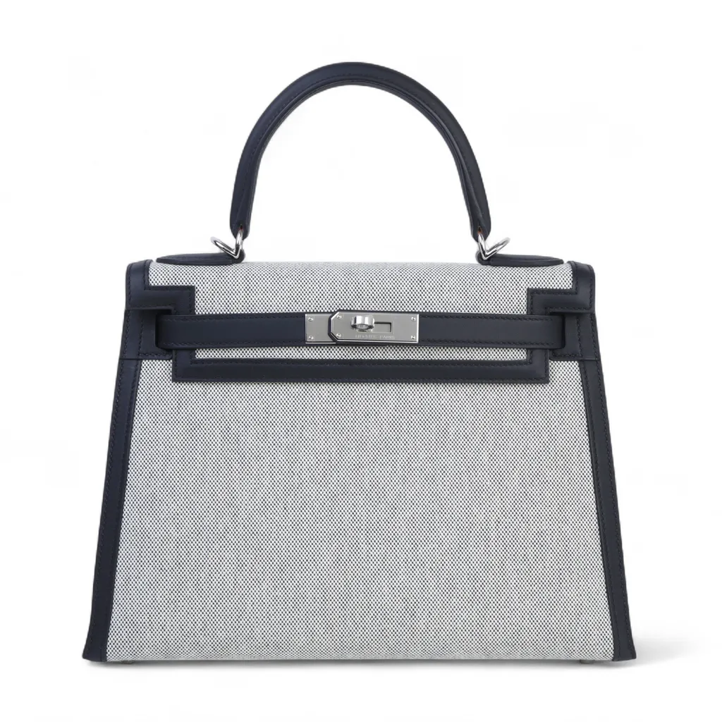 Kelly 28 Sellier Noir (89) Ecru