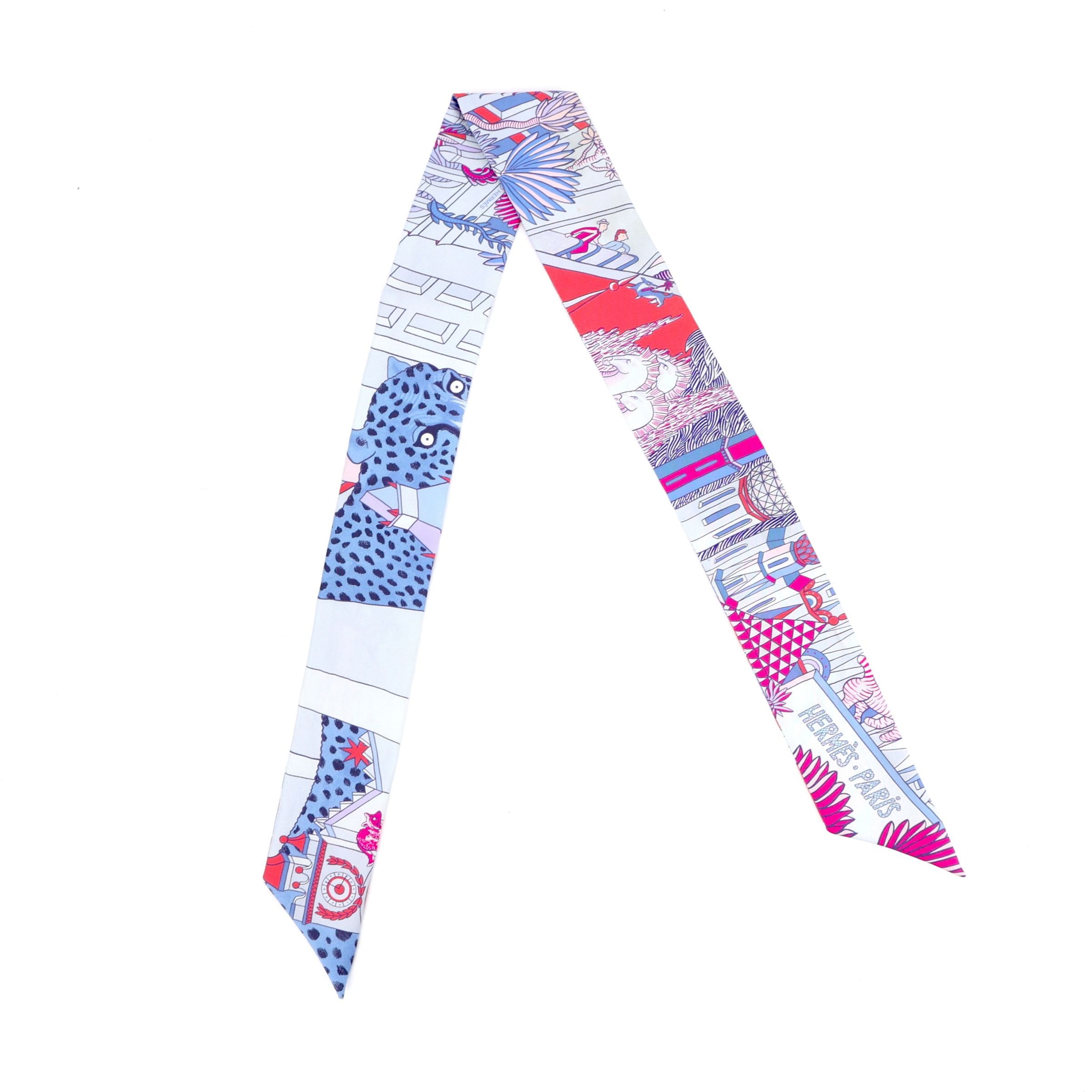 ランク NS 未使用品 HERMÈS エルメス ツイリー アニマポリス ブルー