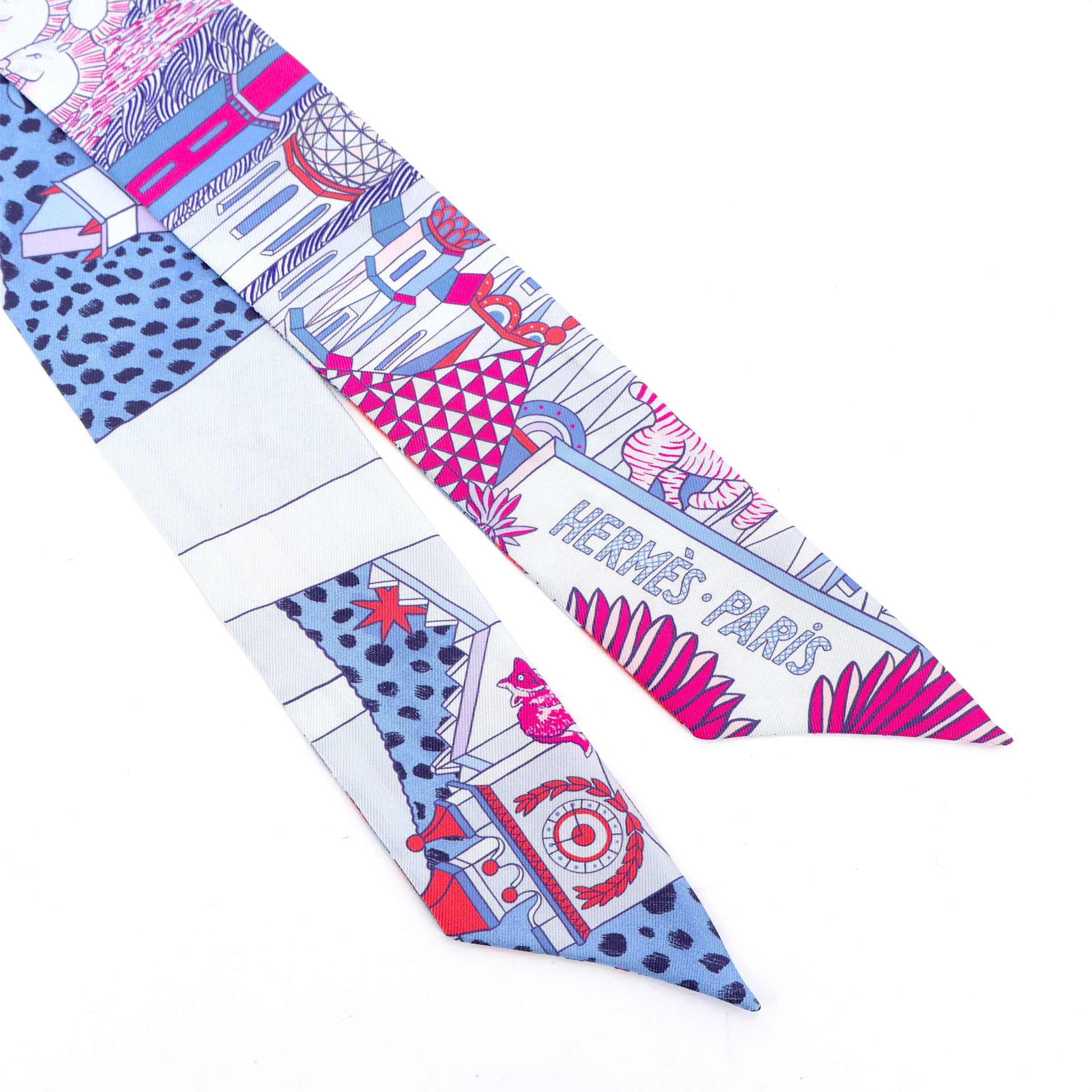 ランク NS 未使用品 HERMÈS エルメス ツイリー アニマポリス ブルー