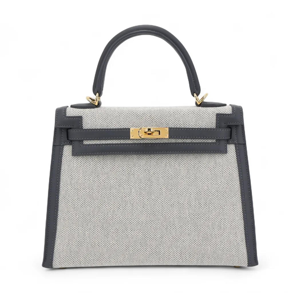 Kelly 25 Sellier Ardoise (85) Ecru