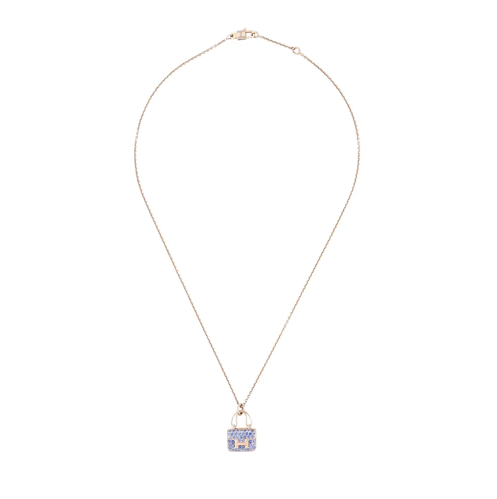 Amulettes Constance pendant Rose Gold Blue